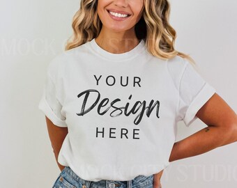 Comfort Colors C1717 White Shirt Mockup, Tshirt Mockup, White  c1717, White TShirt Model Mockup, Comfort Colors Shirt Mockup, Trendy mock