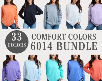 Comfort Colors 6014 Mockup Bundle, Comfort Colors 6014 Long sleeve Shirt Mockup, Long Sleeved Comfort Colors Mock, Model Mockup Bundle