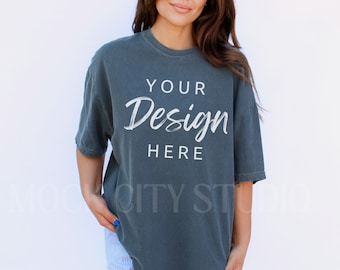 Comfort Colors C1717 Pepper Shirt Mockup, Tshirt Mockup, Pepper T-Shirt Mockup, Oversized Shirt Model Mockup, Comfort Colors Shirt Mockup