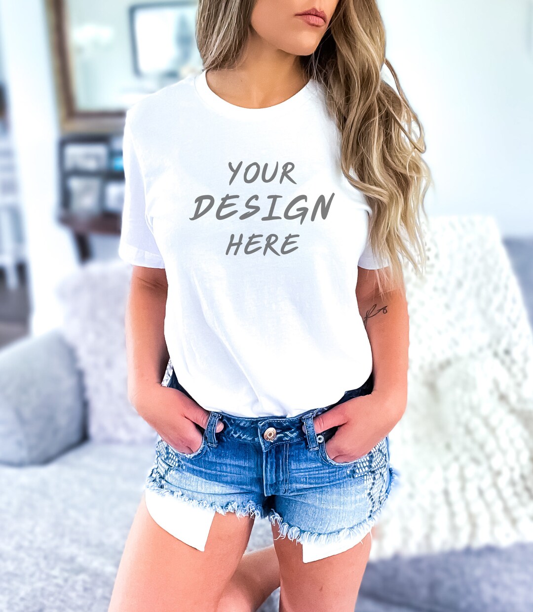 Bella Canvas 3001 Tshirt Mockup Bella Canvas Shirt Mockup White Mockups ...