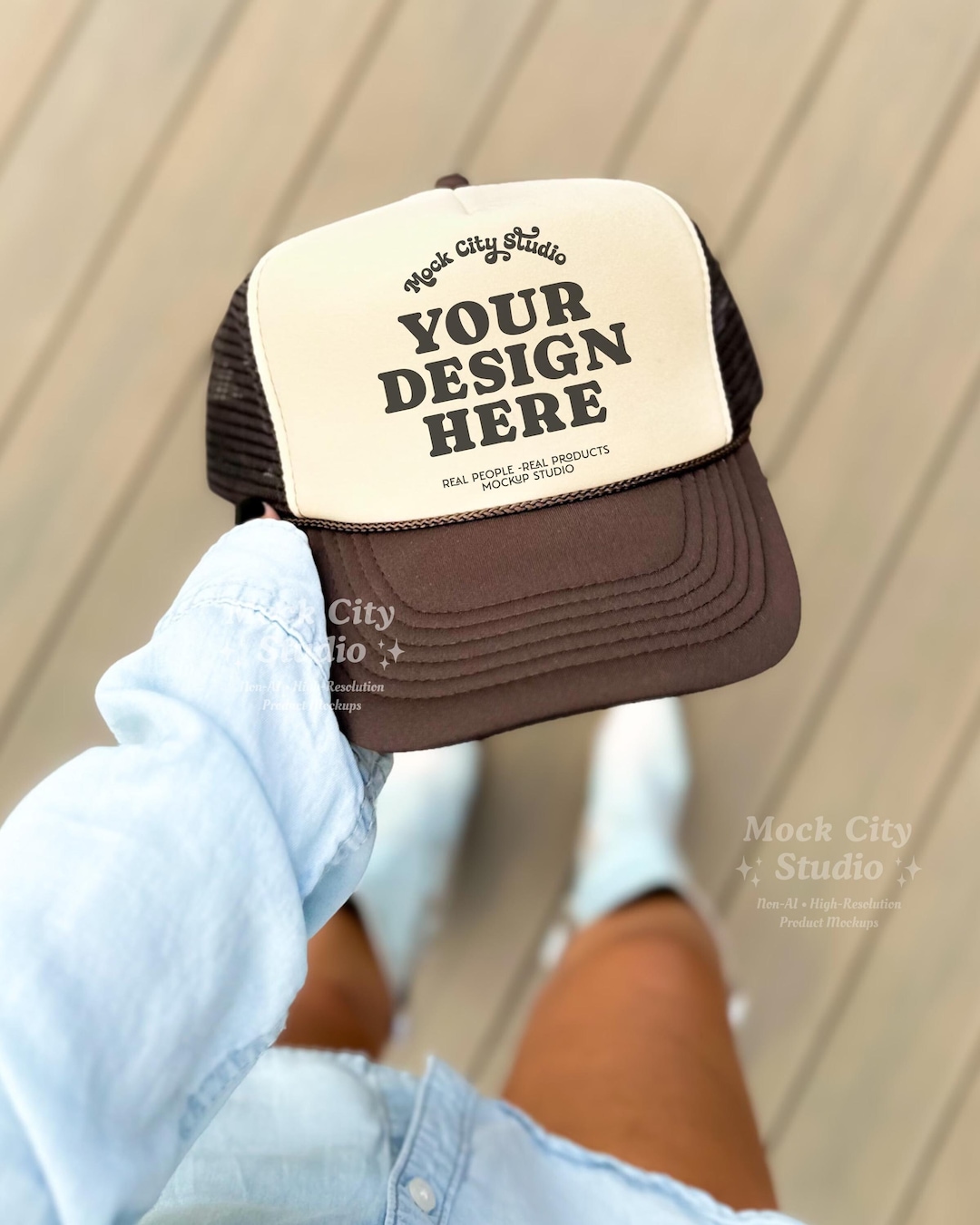 Ottocap Polyester Foam Front Trucker Hat - 5 Panel High Crown, Mesh Back, Adjustable Snap, Multiple Colors