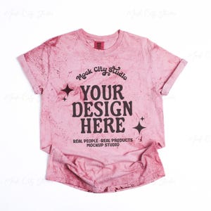 Comfort Colors 1745 Clay Color Blast Flat Lay Mockup, Front View Minimalist Mockup, CC1745 Clay Red Mockup