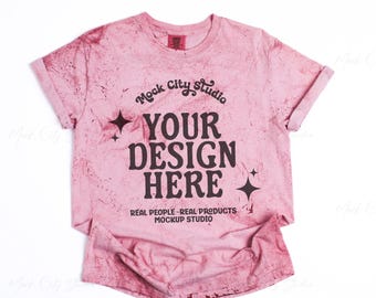 Comfort Colors 1745 Clay Color Blast Flat Lay Mockup, Front View Minimalist Mockup, CC1745 Clay Red Mockup