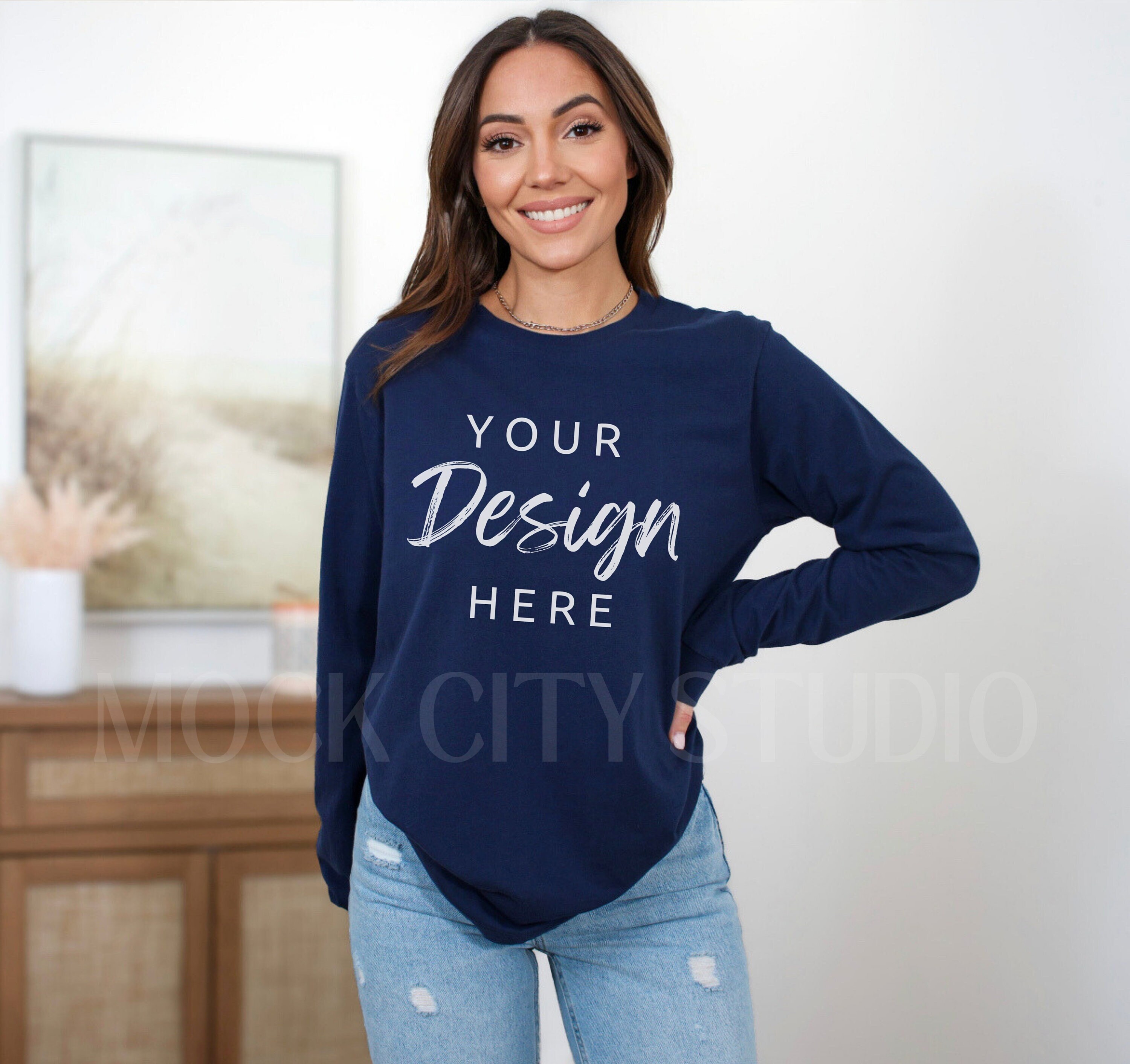 ◆codegraphy◆ Women's Layered Long Sleeve T-Shirt Navy CBES Long Sleeve Shirts for Layering | Old Navy