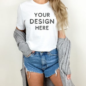 Bella Canvas 3001 mockup | Bella Canvas white shirt mock up | T-shirt mock up | Model mock up | Bella Canvas 3001 mockups | Trendy Mocks