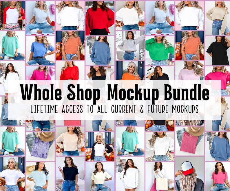 Whole Shop Mockup Bundle, Entire Shop Bundle, Full Access Shop Pass, Bella Canvas Bundle, Gildan Bundle, Comfort Colors Bundle, Male Bundle image 1