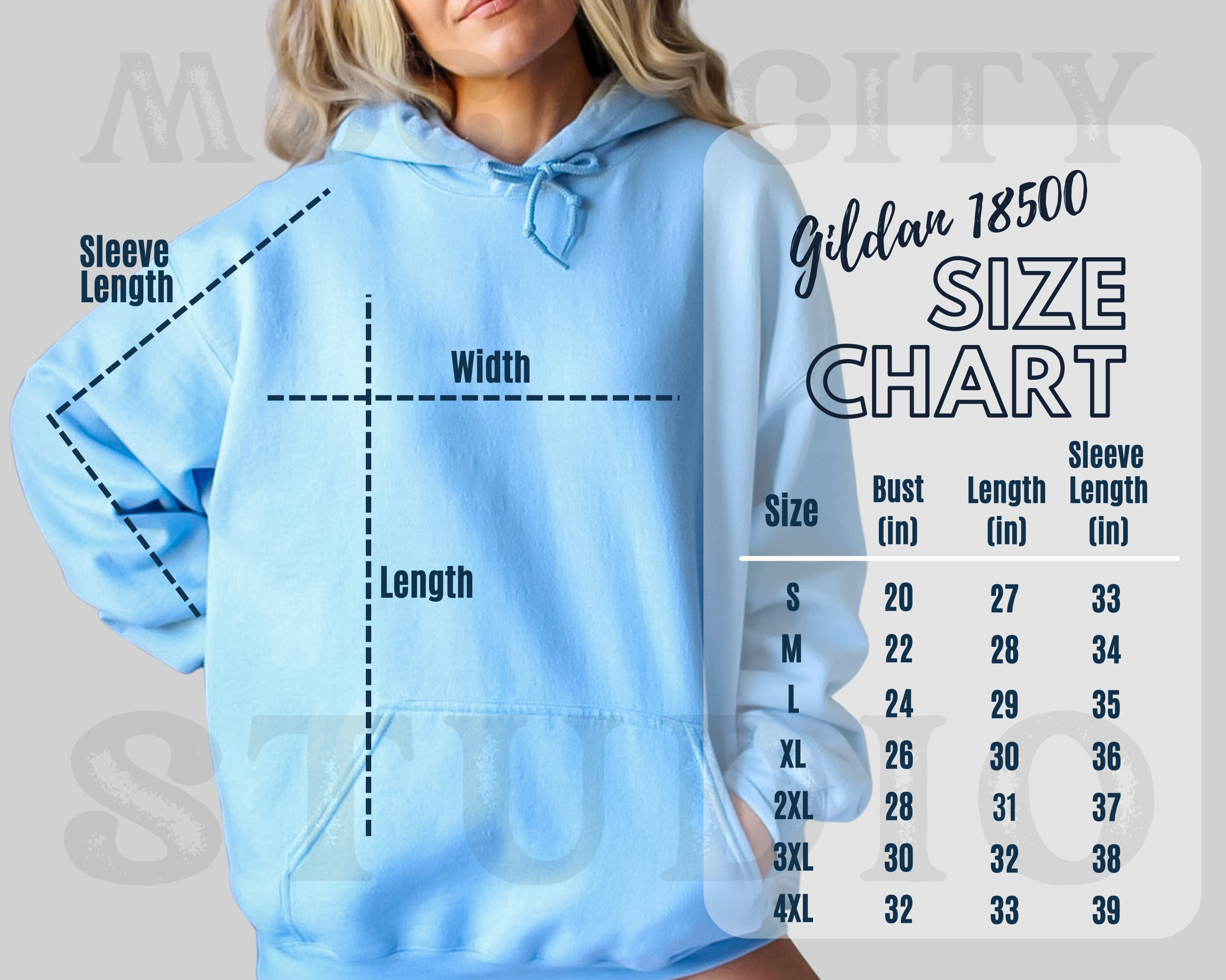 Gildan 18500 Sizing Chart, Size Chart, Gildan 18500 Hoodie Size Chart ...