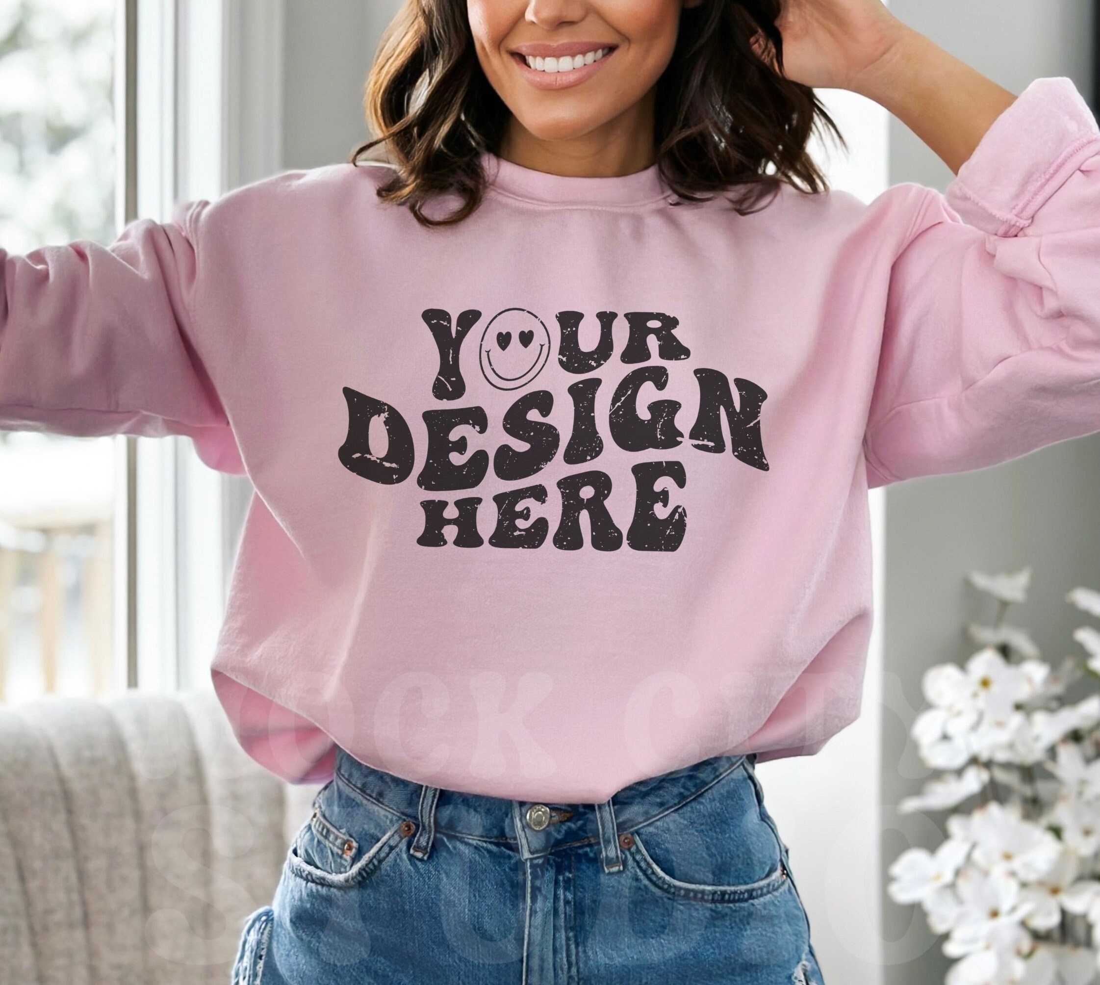Pink Graphic Sweater - Etsy