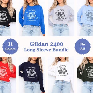 Gildan 2400 Mockup Bundle, Gildan Long Sleeve Mockup, Gildan 2400 Mockup, Gildan g240 Mockup, Long Sleeve Shirt Mock Up, Model Mockup