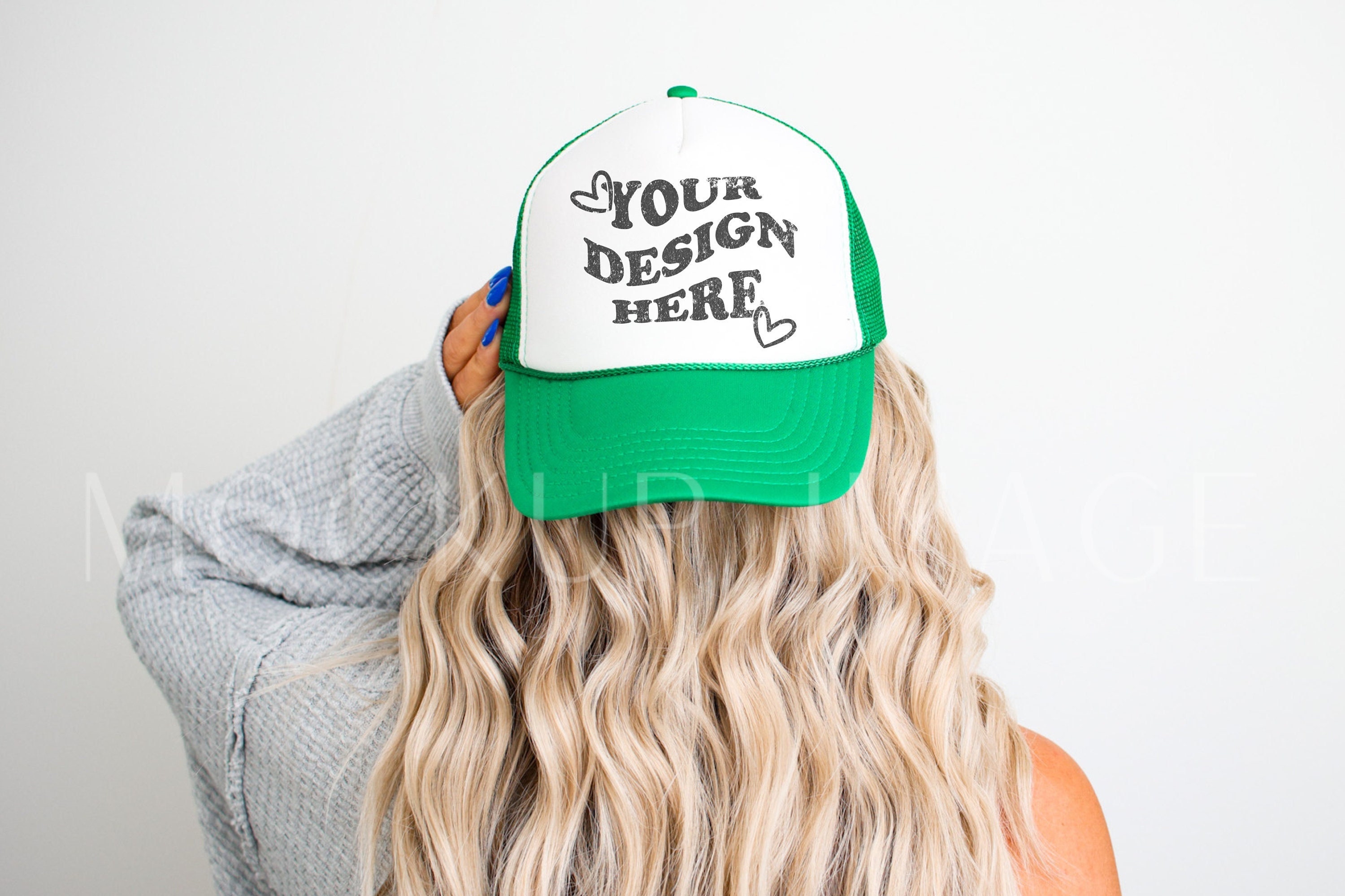 グリーンフォームトラッカーハットモックアップ、オットーキャップ