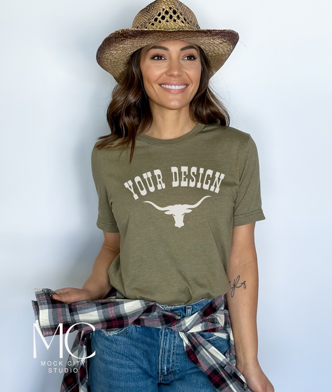 Bella Canvas 3001 Mockup, Heather Olive 3001 T Shirt Mockup, Country ...