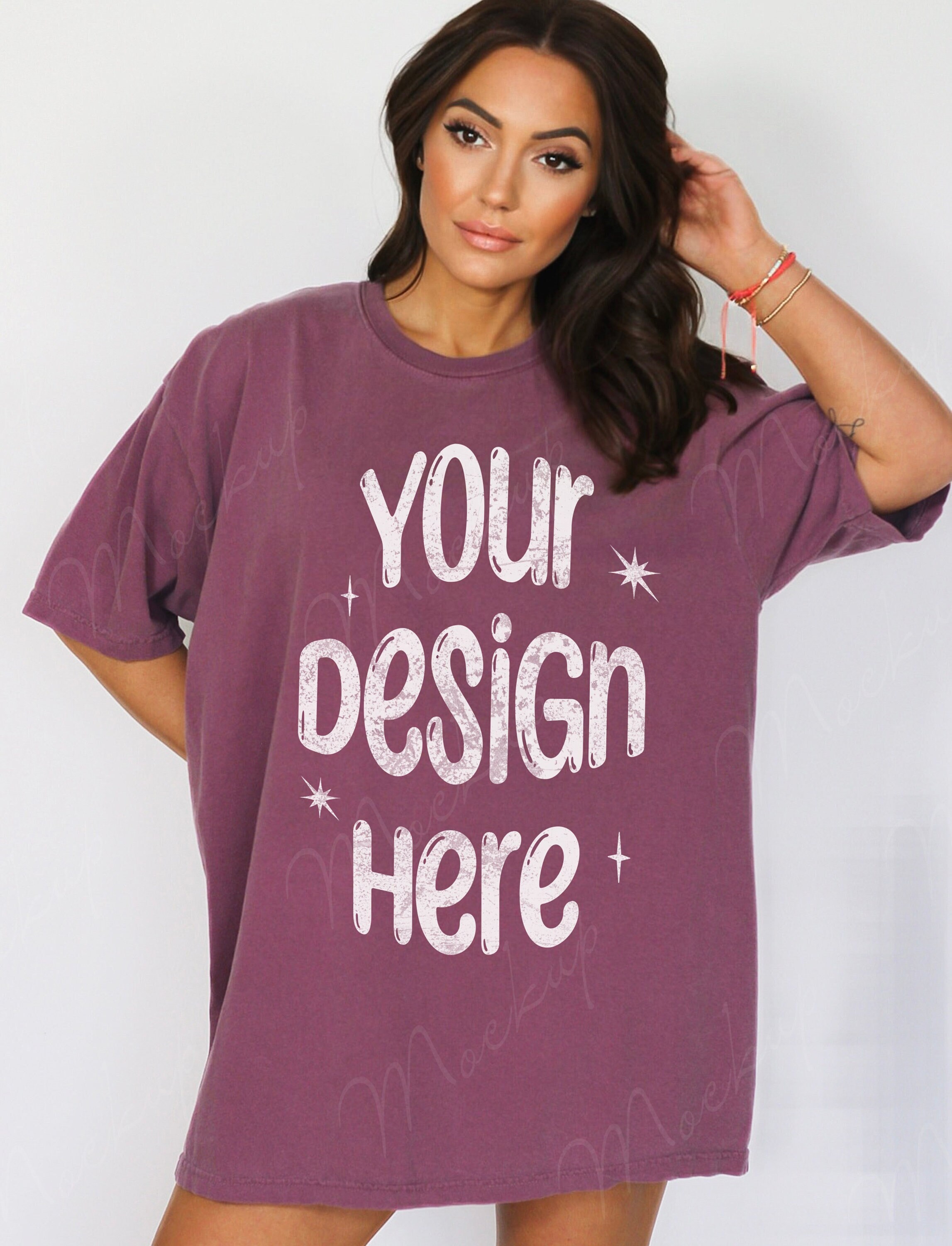 Comfort Colors C1717 Berry Shirt Mockup, Oversized Mockup, Berry Tshirt Mockup, Comfort Colors Model Mockup