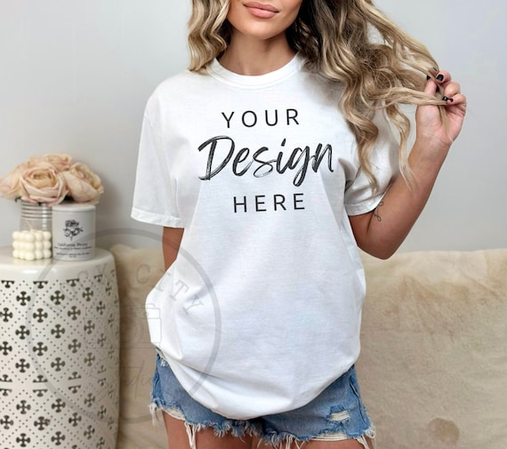 Comfort Colors C1717 White Shirt Mockup, Tshirt Mockup, White  c1717, White TShirt Model Mockup, Comfort Colors Shirt Mockup, Trendy mock