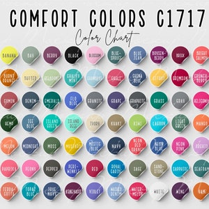 Comfort Colors Color Chart, C1717 Color Chart, Comfort Colors Swatch Chart, Color Chart Mockup