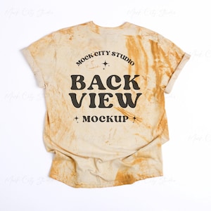Comfort Colors 1745 Citrine Color Blast Back View Mockup, Flat Lay Mockup, CC1745 Yellow Backside Mockup