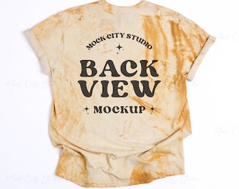 Comfort Colors 1745 Citrine Color Blast Back View Mockup, Flat Lay Mockup, CC1745 Yellow Backside Mockup