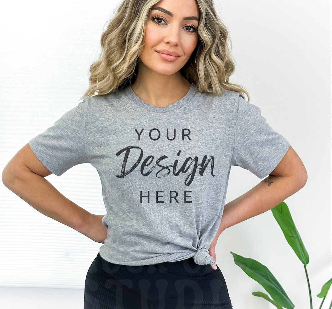 Athletic Heather Bella Canvas 3001, Tshirt Mockup, Heather Gray Shirt ...