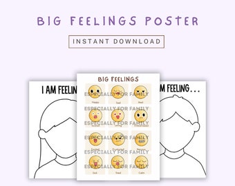 Big Feelings Chart | Homeschooling Poster | Teaching Kids Emotion | Emotional Resilience | Helping Kids Understand their Emotions |