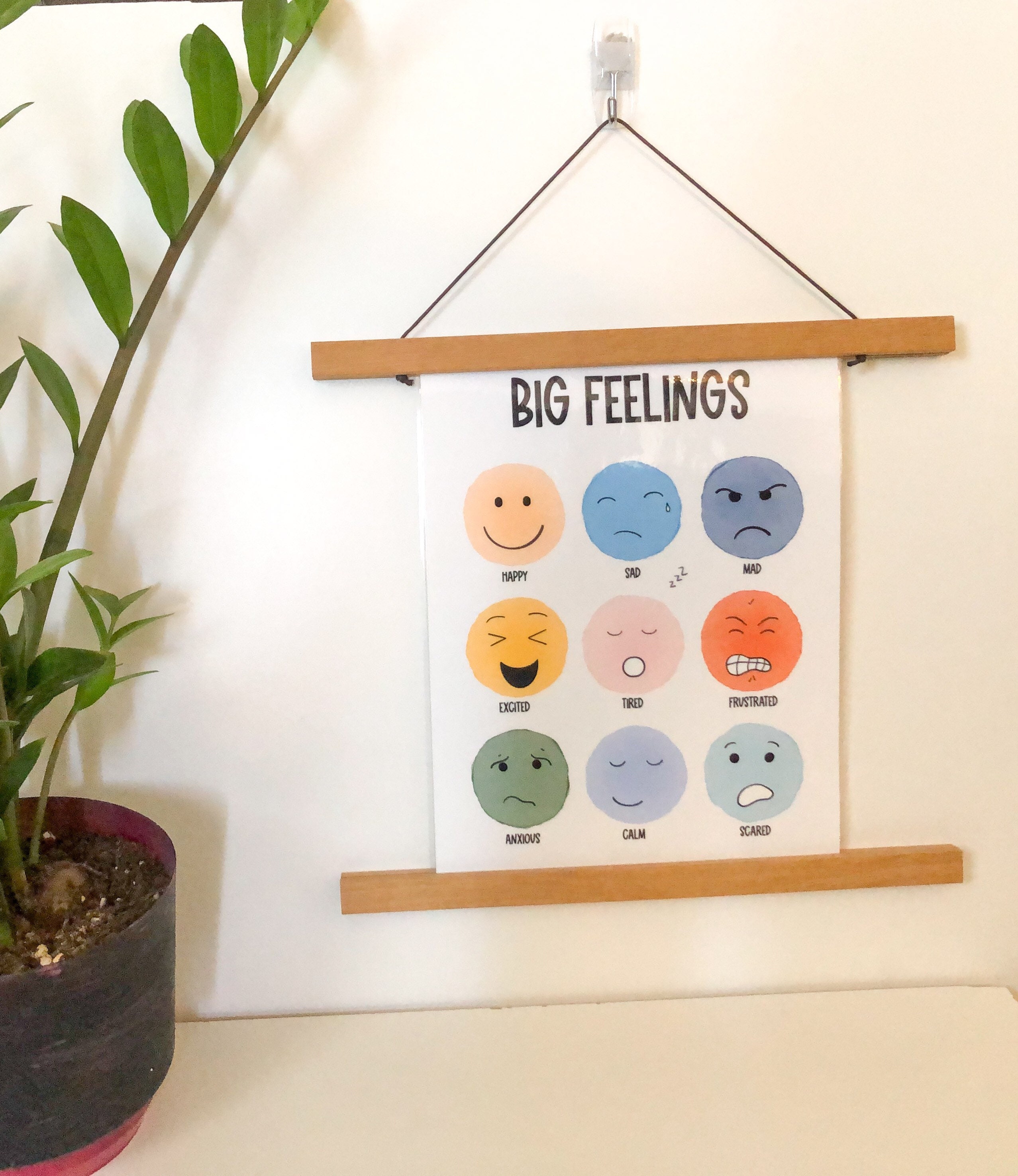 Big Feelings Chart Muted Color Pallet Teaching Kids Emotion Etsy
