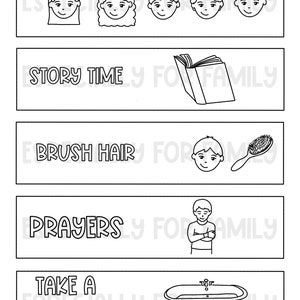 Bedtime Routine Chart | Customizable Digital Download | Teaching Kids | Schedule for Kids | goodnight kids image 5