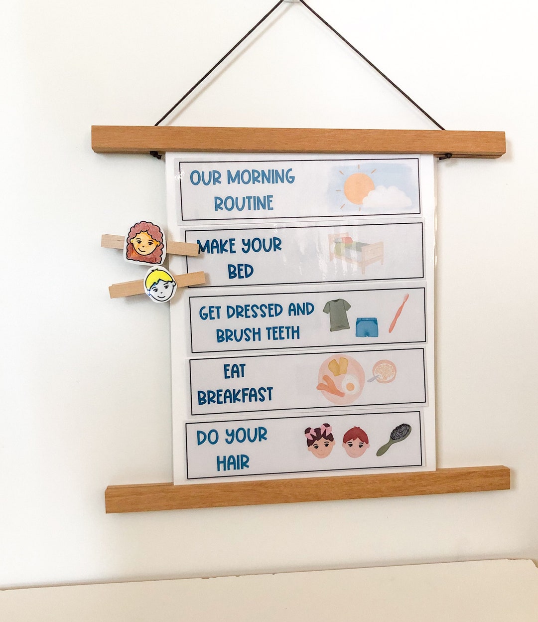 Customizable Kids Morning Routine Chart: Homeschool Printable (digital ...