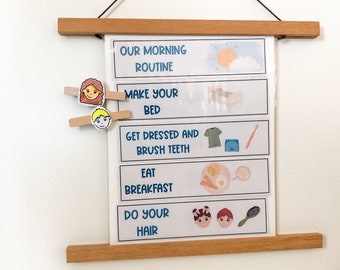 Morning Routine Chart | Customizable Digital Download | Teaching Kids Emotion | Homeschooling routine | responsible kids | capable kids