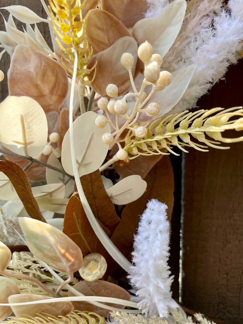 Boho Wreath Natural Autumn Decor Cream and White Grasses - Etsy