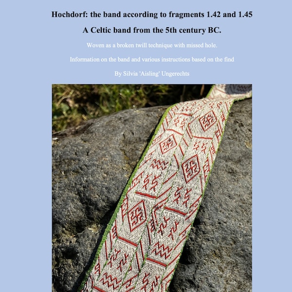 The wide tabletwoven Band form the celtic burial ground Hochdorf - from the fragment 1.42 & 1.45