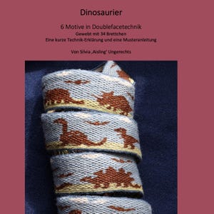 Dinosaurs - 6 tablet woven motifs in Doubleface technique (pattern manual in German and English)