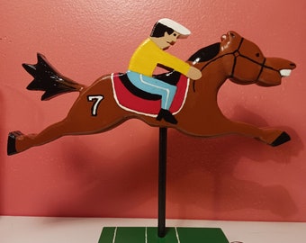 Mini Caballito de pica, Puerto Rico, Boricua, Viejo San Juan, Fiestas patronales, Caballo, horse, Hipodromo, Tallado en madera, Jockey