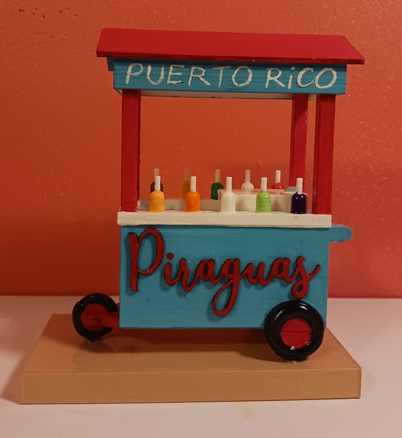 Carrito de Piraguas, Puerto Rico, Boricua, Viejo San Juan, Impresión 3D, Hielo de Agua, Piraguero, Carrito Piragua, Hielo raspado imagen 3