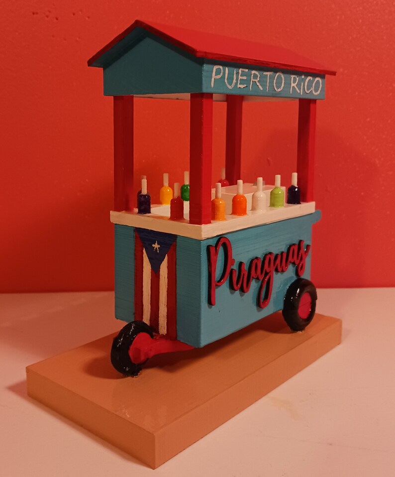 Carrito de Piraguas, Puerto Rico, Boricua, Viejo San Juan, Impresión 3D, Hielo de Agua, Piraguero, Carrito Piragua, Hielo raspado imagen 1