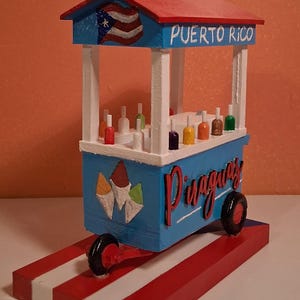 3D Printed Puerto Rican Piragua Cart: Hand-Painted Boricua Decor