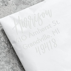 Modern Address Embosser | Personalized Embosser for Stationary | Gold and Silver Foils Available