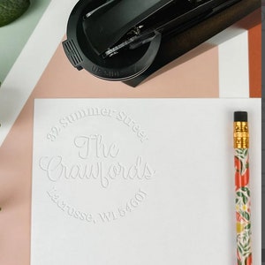 Calligraphy Embosser for Stationary | Script Font Address Embosser | Great Way to Personalize Your Stationary