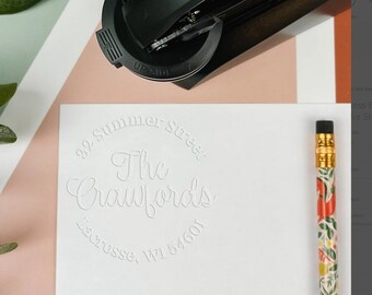 Calligraphy Embosser for Stationary | Script Font Address Embosser | Great Way to Personalize Your Stationary