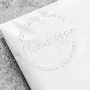 Script Embosser for Envelopes and Stationary | Embosser Stamp | Great for Return Addresses