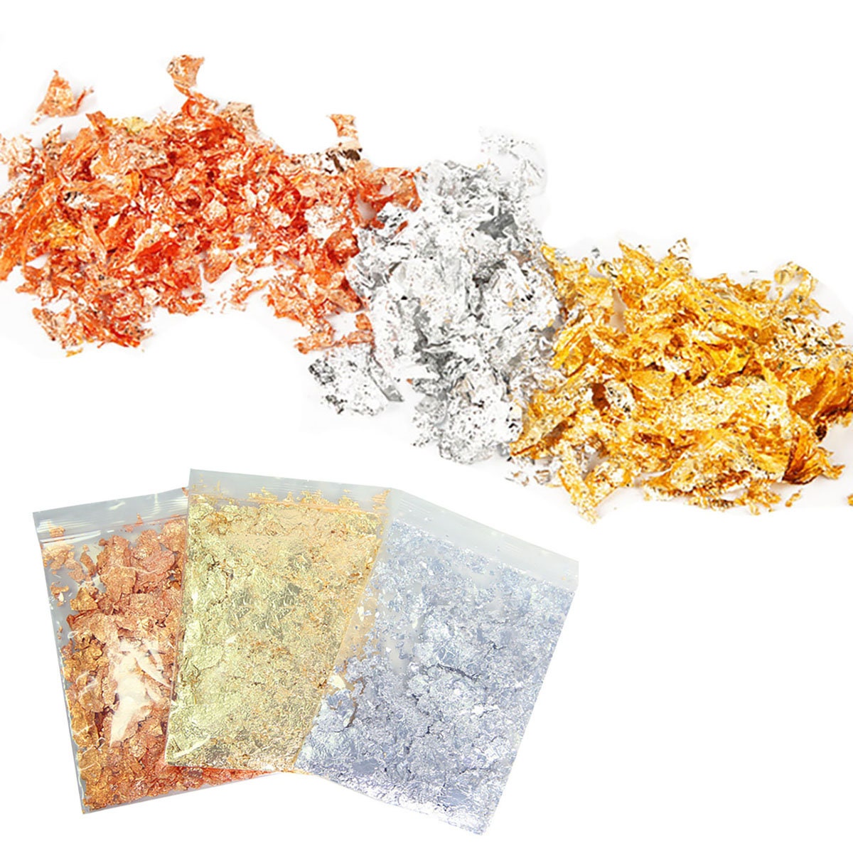 Metallic Foil Flakes for Nail,Resin, Crafts, Painting/ Thin Gold