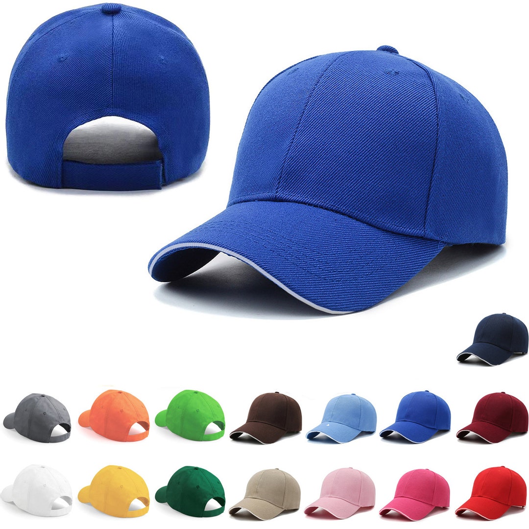 Plain Baseball Caps Hat Premium Cotton Mens Ladies Adjustable Etsy UK