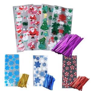 50PCS Christmas Cello Party Loot Bags Cone Cellophane Treat Bag Candy Sweet  Gift  eBay