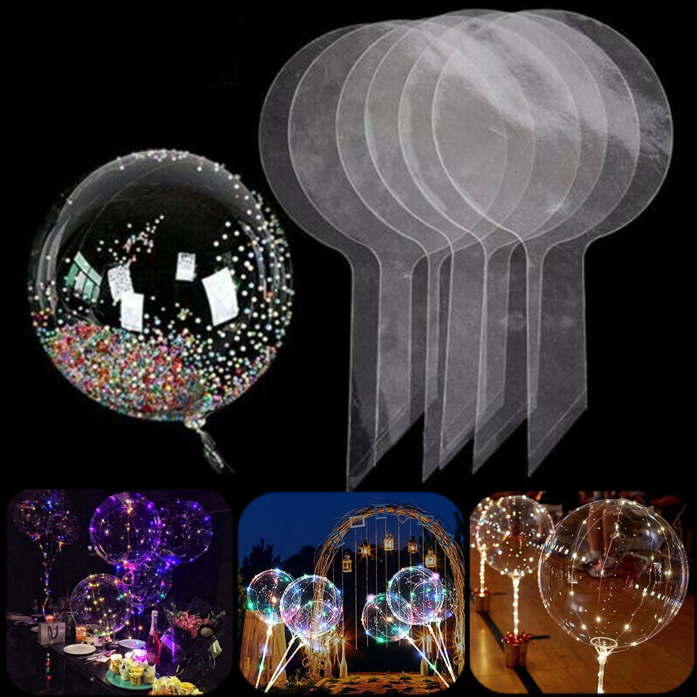 10pcs/Set Pre Stretched Bobo Balloon Transparent Bubble Ballon Clear 13 18  20 24 Inch for LED Light Party Supplies Decorations