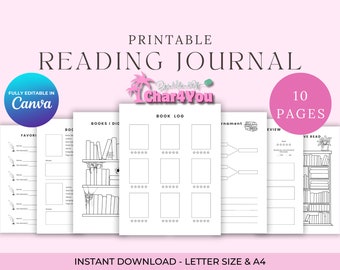 Lese Journal Vorlage: Buchbesprechung Tracker (Digitaler Download)
