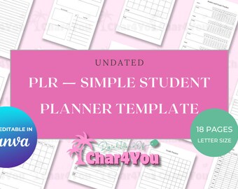 Sjabloon studentenplanner: bewerkbare academische organisator (canva, afdrukbaar en digitaal)