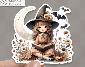 Fall Witch Harvest Sticker: Cottagecore Waterproof Vinyl Decal