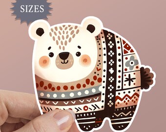Nordic Bear Waterproof Vinyl Sticker: Hygge Northwoods