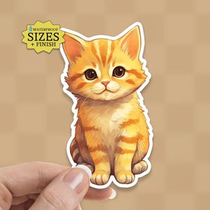 Orange Kitten Sticker: Waterproof Vinyl Decal