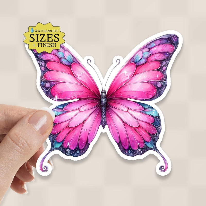 Pink Butterfly Stickers - Etsy