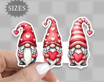 Heart Gnomes Sticker: Valentine's Day Waterproof Vinyl Decal