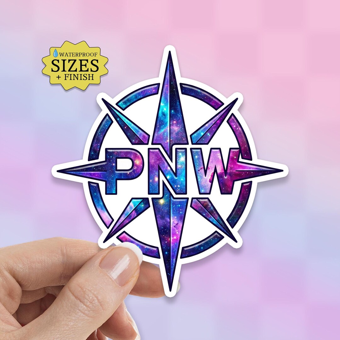 PNW Compass Sticker: Pacific Northwest Waterproof Vinyl Decal - Etsy