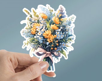 Wildflower Bouquet Sticker: Waterproof Vinyl Decal